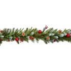 Premier Red Decorative Christmas Garland 1.8m