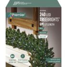 Premier Christmas 240 LED Multi Action Treebrights With Timer White/Green Cable