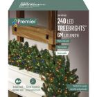 Premier Christmas 240 LED Multi Action Treebrights With Timer Multi/Green Cable