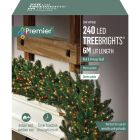 Premier Christmas 240 LED Multi Action Treebrights With Timer Red & Vintage Gold/Green Cable