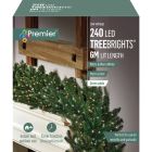 Premier Christmas 240 LED Multi Action Treebrights With Timer White & Warm White/Green Cable