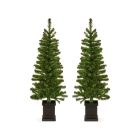 Premier Woodcote Welcome Christmas Trees Twin Pack 1.4m