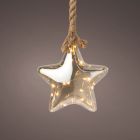 Kaemingk Lumineo LED Star Shaped Christmas Bauble - Battery Operated - Indoor - Silver/Warm White - 80cm - 15 LED