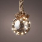 Kaemingk Lumineo Micro LED Ball Christmas Bauble - Battery Operated - Indoor - Silver/Warm White - dia 14cm H 100cm - 30 LED