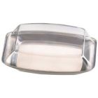 Zodiac Stainless Steel Butter Dish with Plastic Clear Lid
