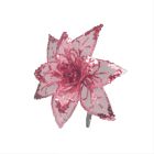 Davies Products Velvet Clip Rose Christmas Decoration - 15cm Blush