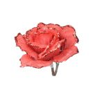 Davies Products Clip-On Jute Rose Christmas Decoration - 12cm Red