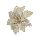 Davies Products Oil Effect Poinsettia Christmas Decoration - 28cm Champagne