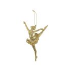 Davies Products Glitter Ballerina Christmas Tree Bauble - 16cm Gold