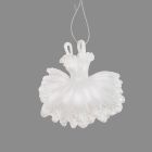 Davies Products Pearl Frost Dress Christmas Tree Bauble - 10cm