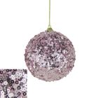 Davies Products Micro Sequin Christmas Tree Bauble - 10cm Blush