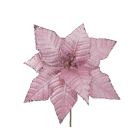 Davies Products Classic Velvet Poinsettia Christmas Decoration - 22cm Blush