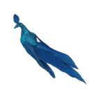 Davies Products Feather Peacock Christmas Tree Decoration - 19cm Kingfisher