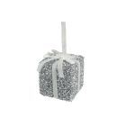 Davies Products Tinsel Gift Christmas Tree Baubles - 8cm Silver