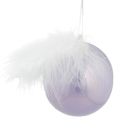 Davies Products Feather Christmas Tree Bauble - 10cm Lilac