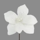 Davies Products Fur Flower Pick Christmas Decoration - 24cm White