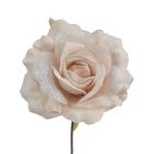 Davies Products Frosted Rose Pick Christmas Decoration - 11cm Pink