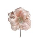 Davies Products Hibiscus Pick Christmas Decoration - 13cm Pink