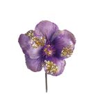 Davies Products Hibiscus Pick Christmas Decoration - 13cm Purple