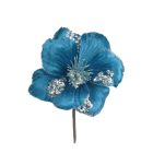 Davies Products Hibiscus Pick Christmas Decoration - 13cm Kingfisher