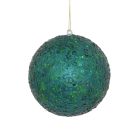 Davies Products Sequin Glitter Christmas Tree Bauble 12cm - Green/Kingfisher