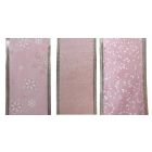 Davies Products Glitter Wired Ribbon - Print & Glitter Pale Pinks -  2.7m rolls - Pack of 3