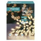 Premier Multi-Action Battery Operated Christmas TimeLights - Warm White - 50 LED