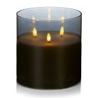 Premier Battery Operated Candle - Triple Flame in Glass - 15cm x 15cm