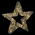 Premier Lit Metal Wire Hollow Star Christmas Decoration - Warm White - 45cm