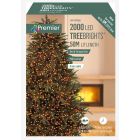 Premier Multi-Action TreeBrights Christmas Tree Lights with Timer - Red & Vintage Gold - 2000 LED