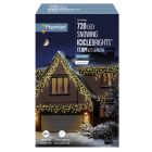 Premier Snowing IcicleBrights Icicle Christmas Lights with Timer - Warm White - 720 LED