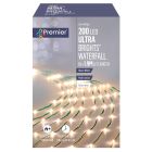 Premier UltraBrights Waterfall Christmas Lights - Warm White - 200 LED