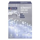 Premier Multi-Action Silver UltraBrights Christmas Lights Garland - Cool White - Silver Wire - 430 Large LED