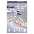 Premier Multi-Action Silver UltraBrights Christmas Lights Garland - Cool White - Rose Gold Wire - 430 Large LED