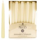 Price's Candles Tapered Dinner Candle Unwrapped - Ivory - Pack of 50