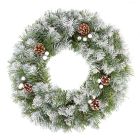 Premier Snow Tipped Pinecone Christmas Wreath - 50cm