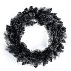 Premier Black Tipped Christmas Wreath - 50cm