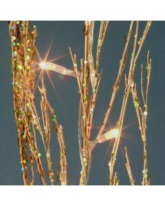 Branch with Silver Glitter And 80 Clear Light - 1.2M