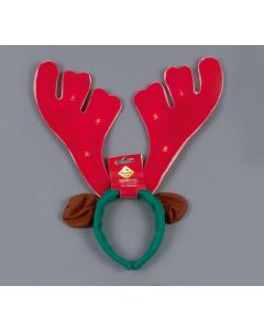 Musical Light Up Antlers Red/Green - 40cm