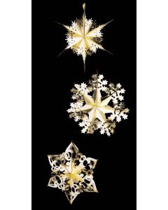 Foil Starburst Gold/Ivory 3 Assorted - 40cm