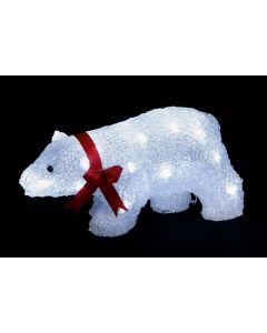 Polar Bear Walking With 24 White LEDs - 33cm