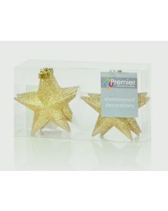 Glitter Stars - 10cm Gold