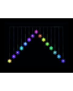 LED Snowflake Curtain - 15 Bulb Colour Changing
