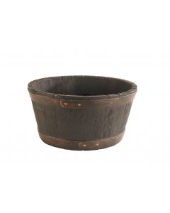 Sankey - Round Oak Barrel Planter - 49cm