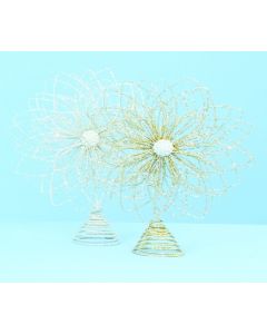 2 Assorted Gold/Silver Flower - 24cm