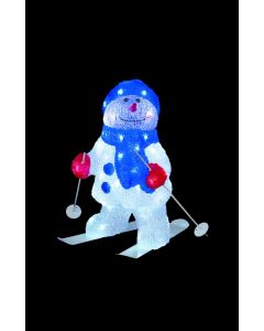 Snowman On Skies With 48 LEDS - 40cm