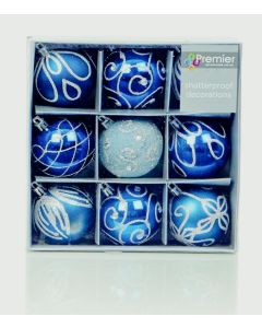 Decorated Balls - Midnight Blue 9x60mm