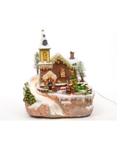 Kaemingk Indoor Fibre Optic Church - White/Multi