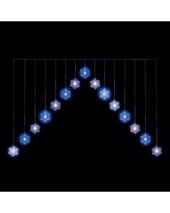 Snowflake V Curtain 15 LEDs - 15 Lights  Blue & White