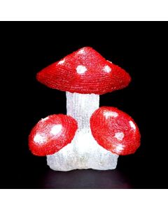 Acrylic Mushroom Trio 20 LEDs - 21cm Battery Operated